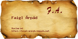 Faigl Árpád névjegykártya